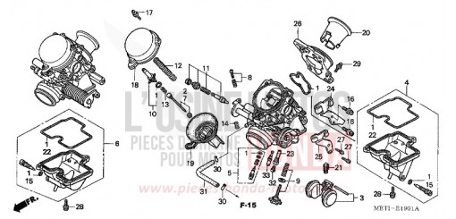 CARBURATEUR (PIECES CONSTITUTIVES) CBF500A6 de 2006
